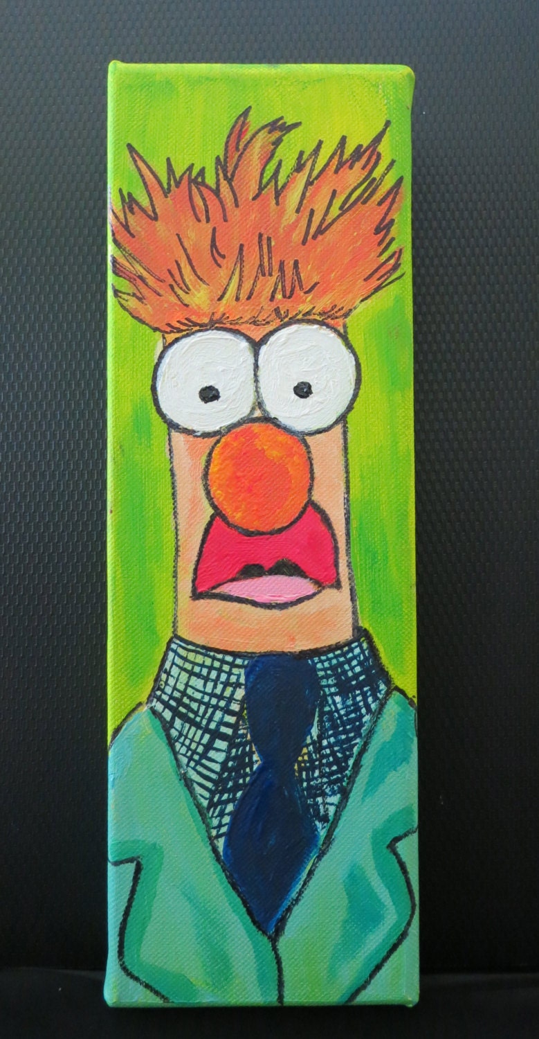 Beaker 4x12 Original Canvas Painting