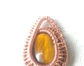Tiger Eye Copper Wire Wrap Pendant