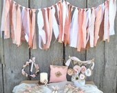 Beach Wedding Package - Rustic - Peach White Burlap - Shells Starfish -  18 Pc Eco Decoration Set