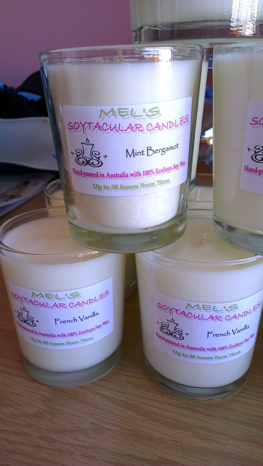 40 Hour OPEN GLASS JAR - Soy Wax - Scented