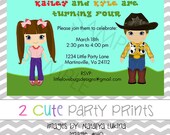 Siblings / Twins/ Brother / Sister Birthday Invite or Thank You Note Image that you print - digital Image Il_170x135