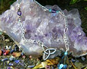 Charmed Crystal Pixie Pendulum - Scrying, Divination, Spiritual Wisdom, Dowsing, Magickal Tools, Wicca, Pagan, Triquetra, Triple Goddess