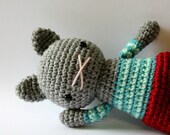 stuffed plush toy cat kitty amigurumi crochet kitten plushie .. little ruby