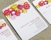 Modern Wedding Invitation Floral Invitation - Deposit