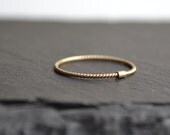 14k Solid Gold twisted band, stacking gold ring,