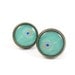 Peacock Feather Earring Studs - Mint Pastel Jewelry - Mint Green Earring Posts - Pastel Earring Studs - Mint Aqua Blue Orange Teal