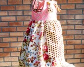 Katie Rose Summer Sun dress Apron Knot in Salmon Pink  12m 18m 24m 2T 3T 4T 5 6