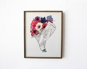 Embroidered Flower Bouquet Wrapped in the New York Times