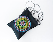 small purse / crossbody bag medallion embroidered purse / Boho hippie pouch bag