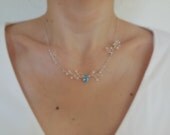 Happy Dream in Sterling Silver - Bridal Necklace, Wedding Necklace, Something Blue