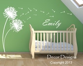 Dandelions Blowing Custom Name Wall Decal