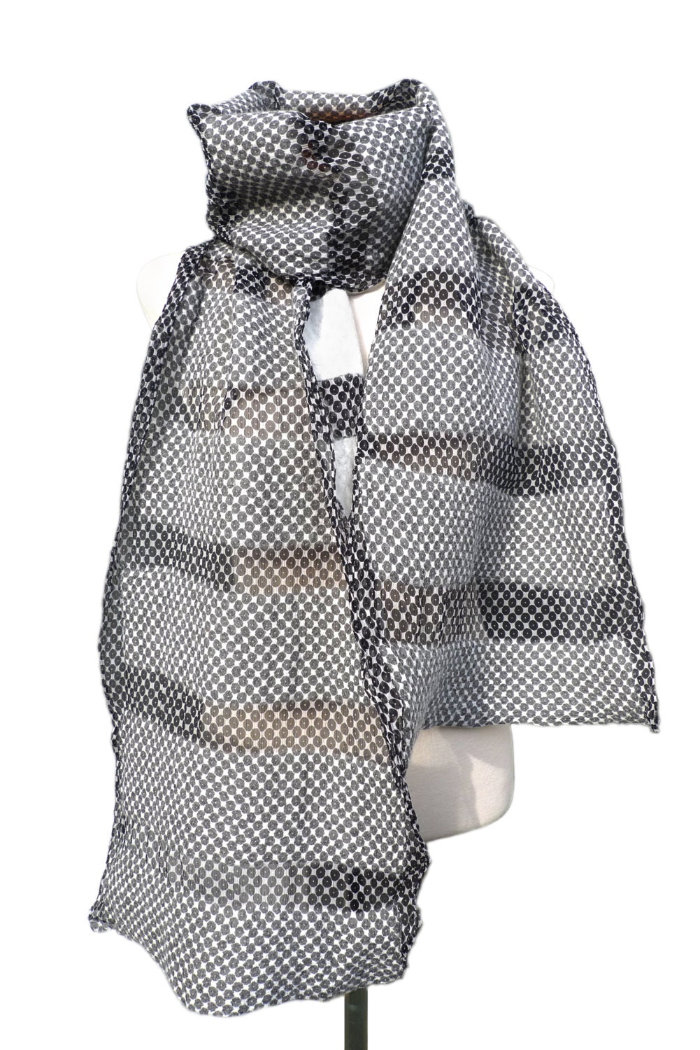 Black and White Scarf, Felt Scarf