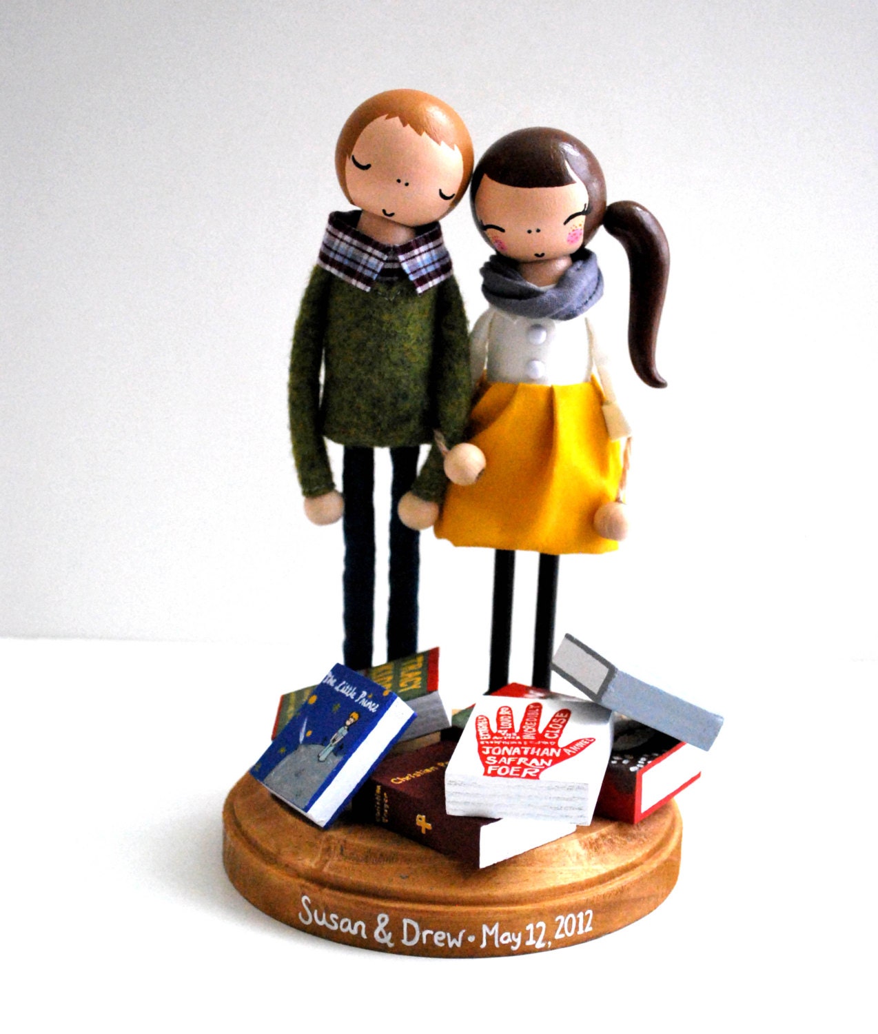 Custom Love in the Library Wedding Cake Topper