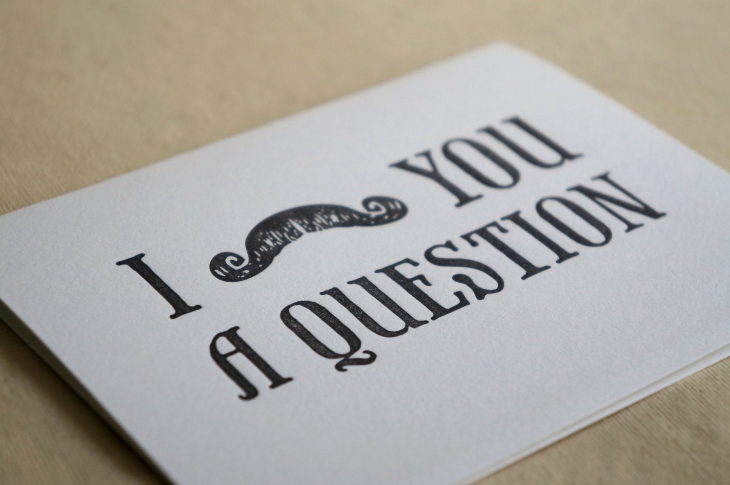 Letterpressed Will You Be My Groomsman Mustache Cards