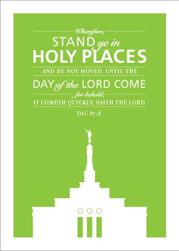 Stand Ye In Holy Places Print printable file (2013 LDS Mutual Theme) - (featuring the "Small" temple)