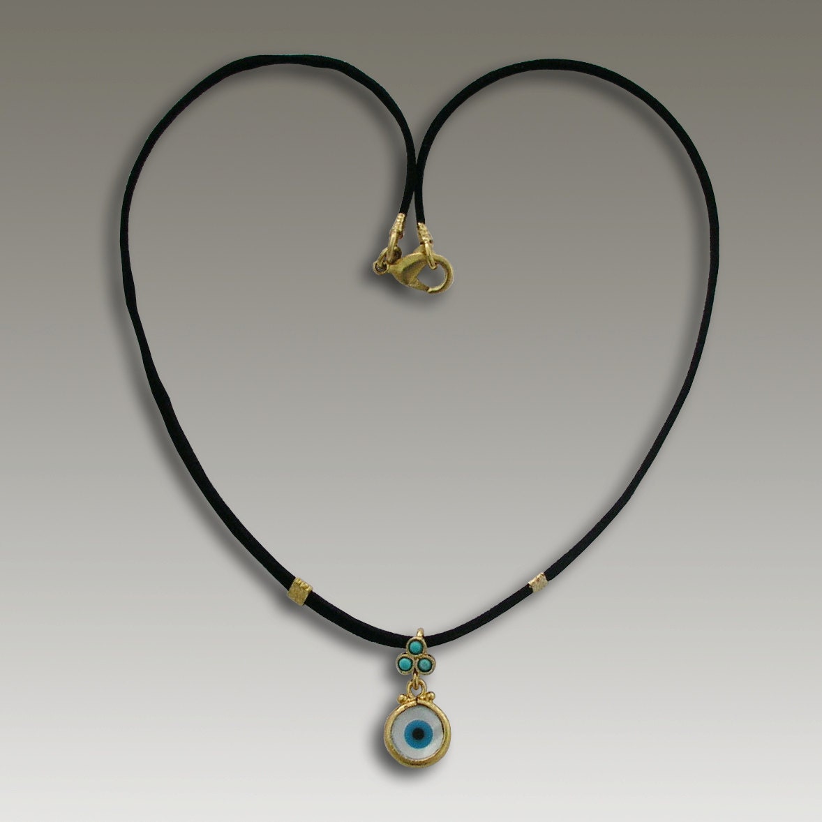 24k plated gold shell necklace with turquoise stones. - Watching over you. 2