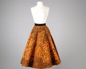 Vintage 1950s amazing hand painted mexican circle skirt