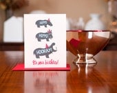 Hippo Hippo Hooray Birthday Card on 100% Recycled Paper