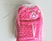 fuchsia minky dimple dot destash
