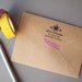 Custom Return Address Stamp - Hand Drawn Flower - Wood Mounted Block Stamp