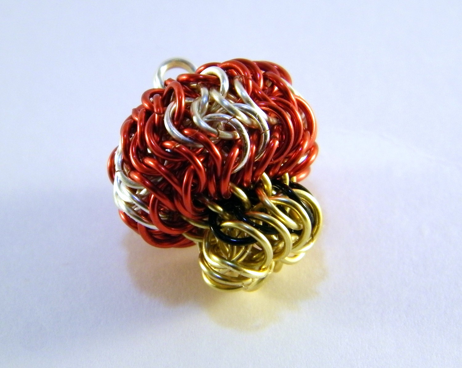 Chainmaille Mario Mushroom and 1-Up Mushroom Pendants