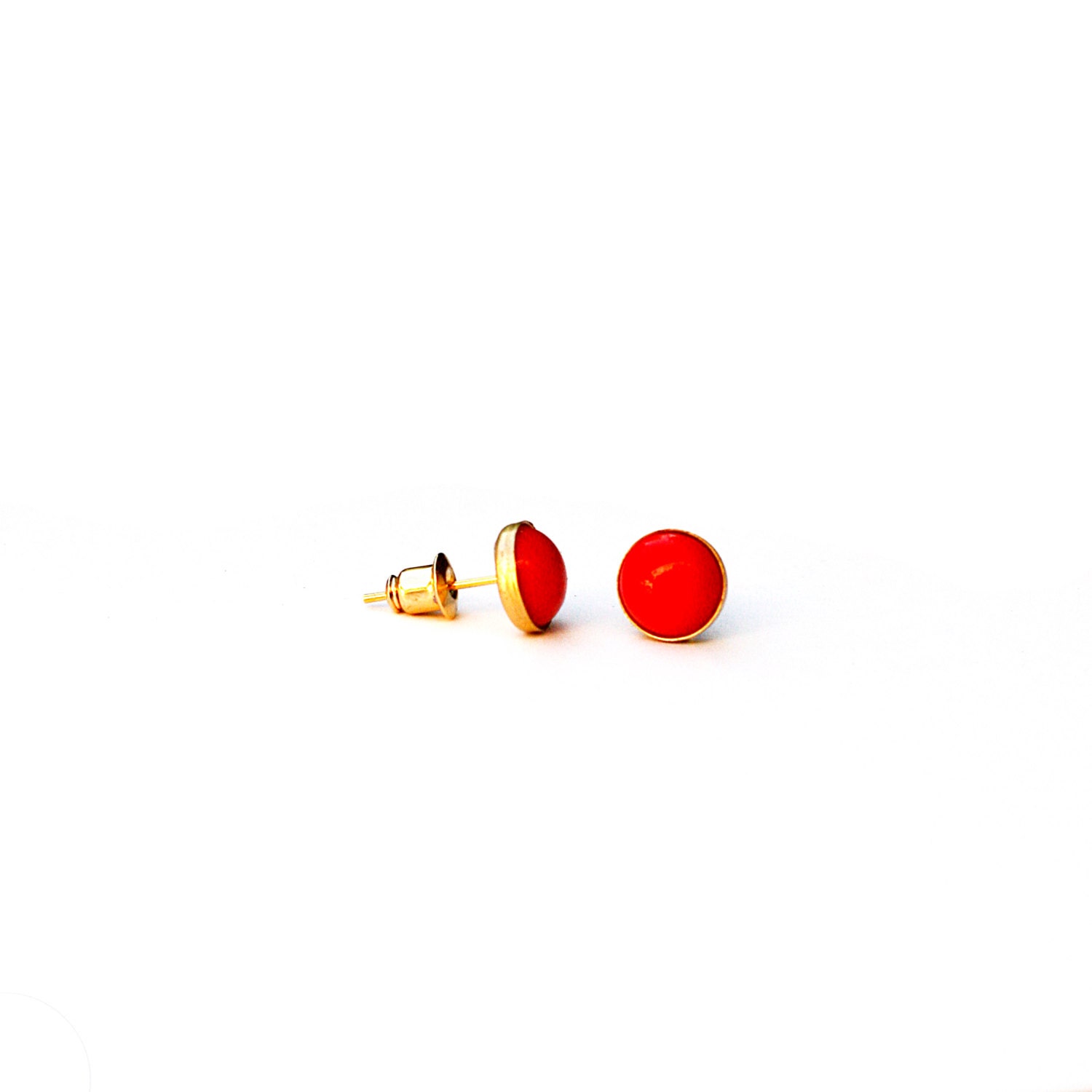 Poppy Red Stud Earrings