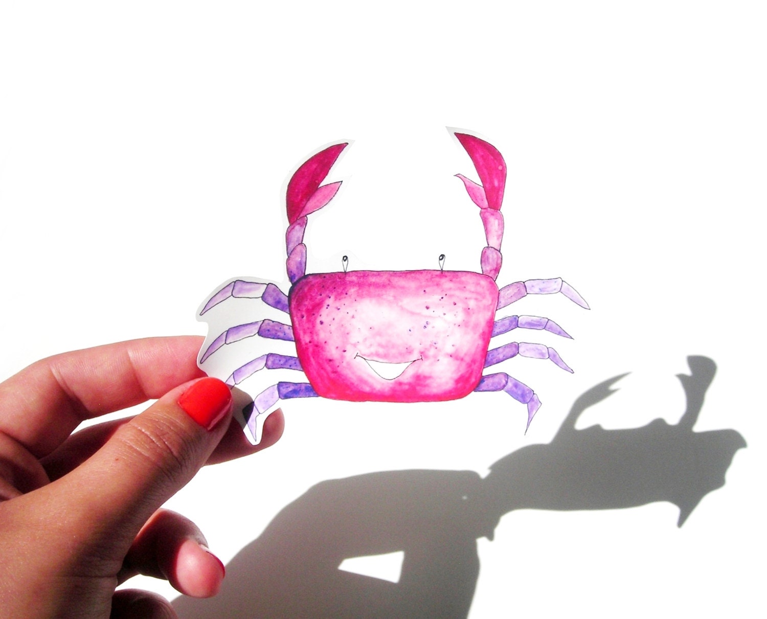Crab Watercolor Illustration Sticker