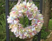 Little Girl Fabric Wreath, Ribbon Wreath, Nursery Decor, New Baby, Baby Shower Decoration, Girls Room Decoration, Wreath for Hospital Door