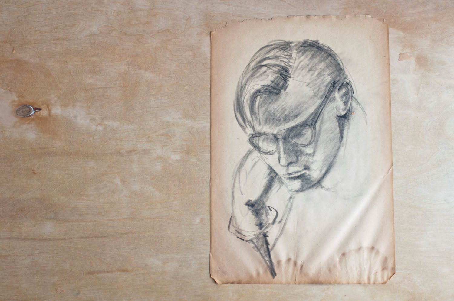 vintage drawing of man's profile
