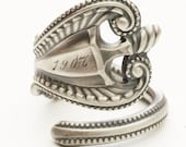 Sterling Silver Spoon Ring Victorian Ornate and Elegant Design, Handcrafted in Your Size (3630)