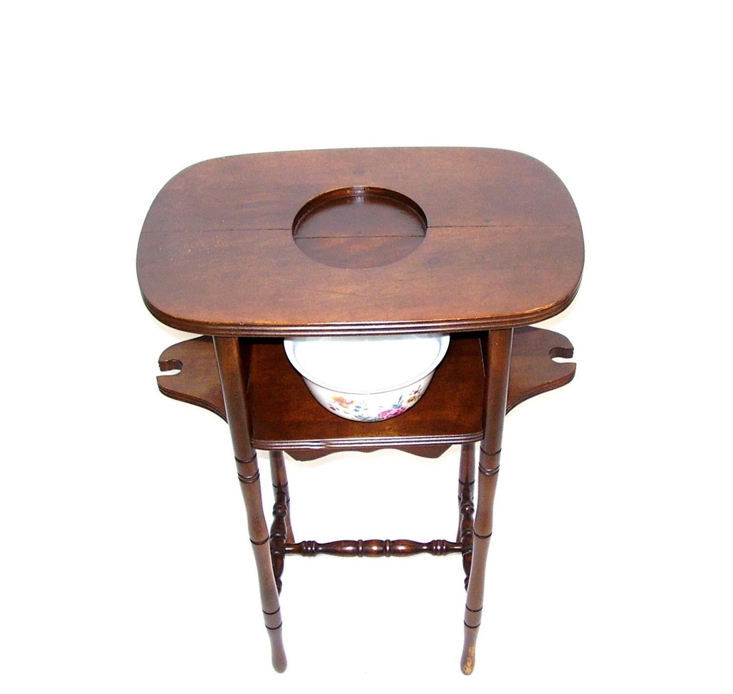 Vintage Wood Table Antique Furniture Walnut Pipe Stand