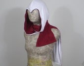 Assassin Hoodie Scarf - White and your choice of lining color