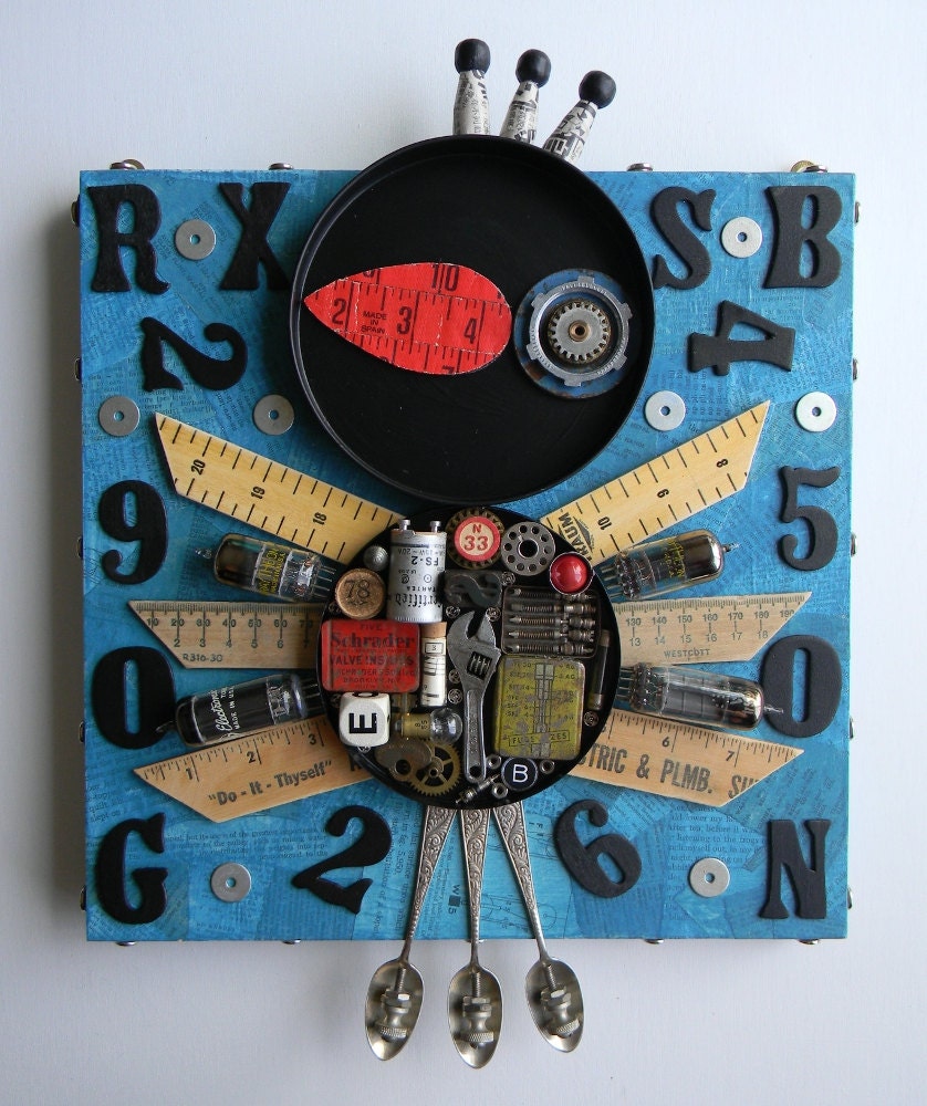 Recycled Art Assemblage  -  "Free (Stylin) Bird"  -  Original Mixed Media