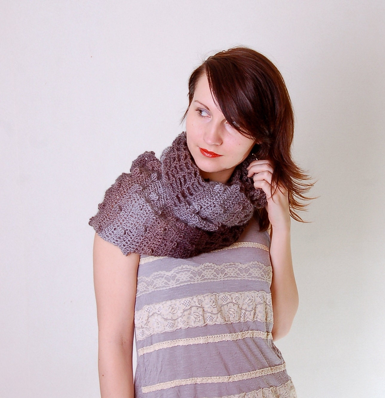 Crochet Pattern PDF - Circles Squares Cowl - Crochet infinity scarf pattern instant download