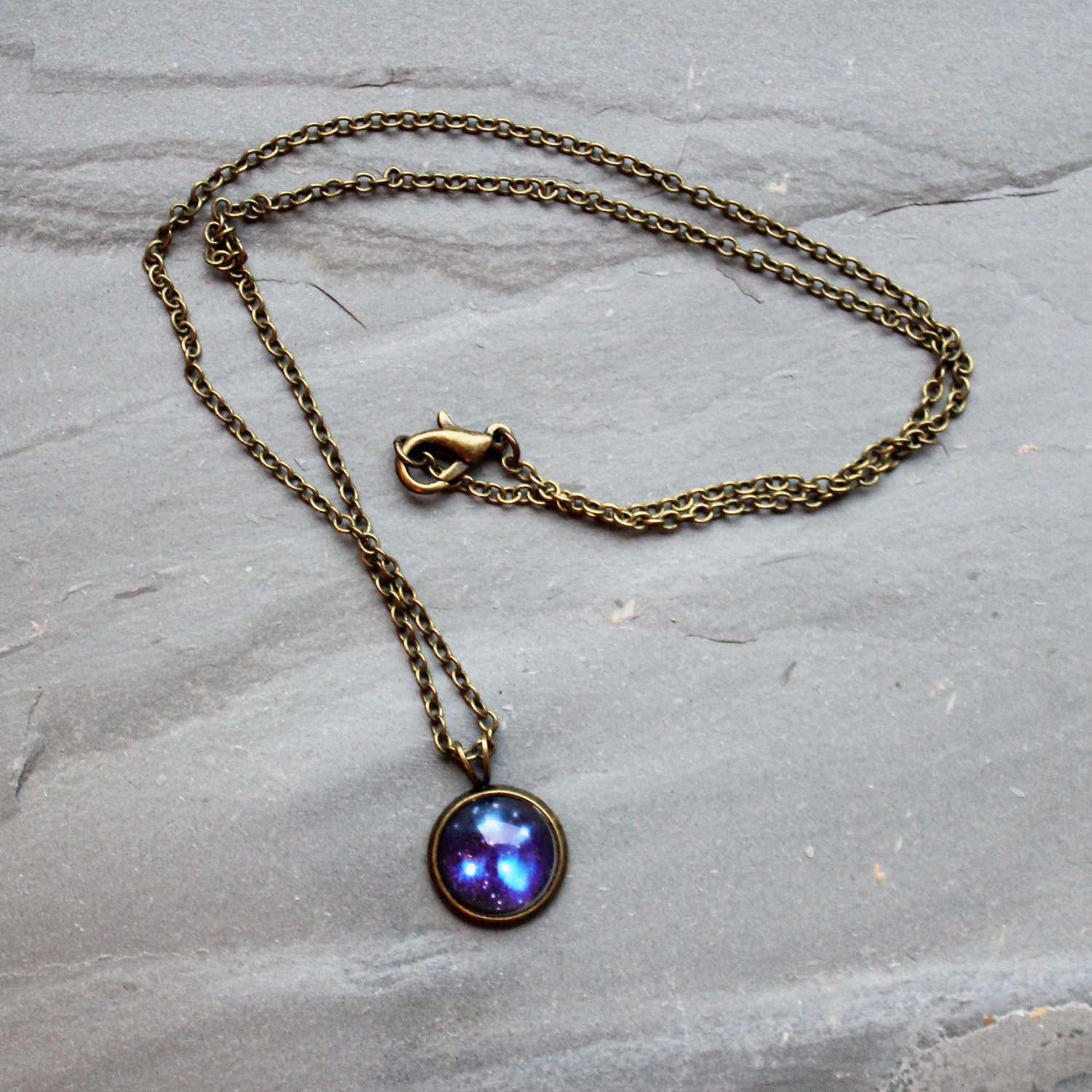 Starry Eyed Mini Pendant Necklace - Wanderlust Collection - Galaxy, Universe, Outer Space