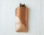 LEATHER Sunglasses Case. Metallic Leather Case. Leather Eyeglass Case.
