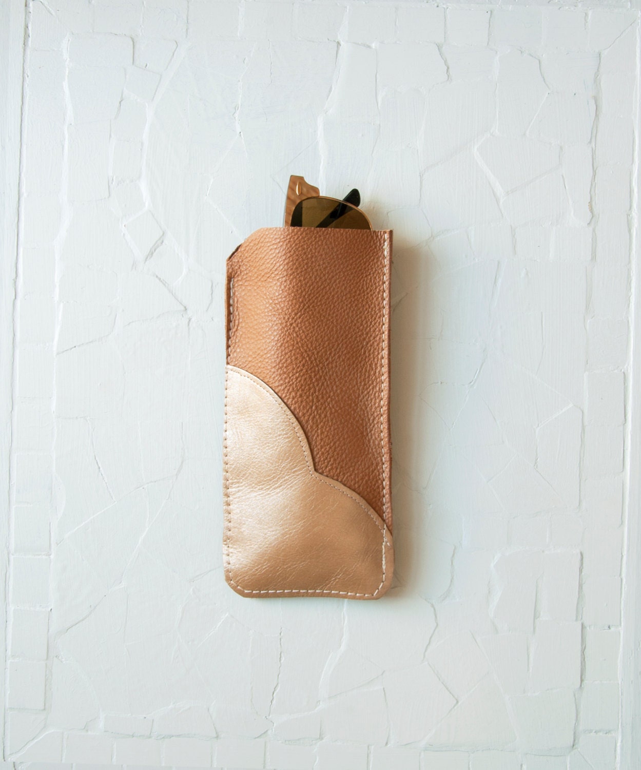 LEATHER Sunglasses Case. Metallic Leather Case. Leather Eyeglass Case.