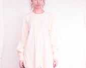 15% OFF COUPON SPRINGCLEAN 90s cream silk button up tunic oversized slouchy shirt dress