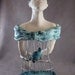 Bird Cage Lady Aqua Turquoise Milk Glass "I Know Why My Caged Bird Sings"