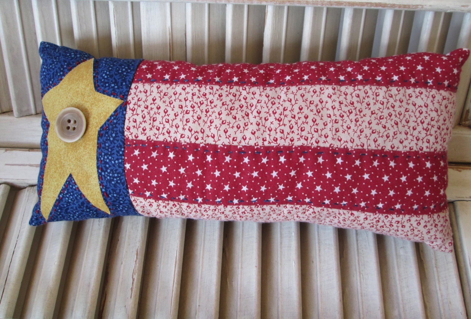 American flag pillow, patriotic pillow, americana, red white and blue home decor, country decor by whimsysweetwhimsy, READY TO SHIP