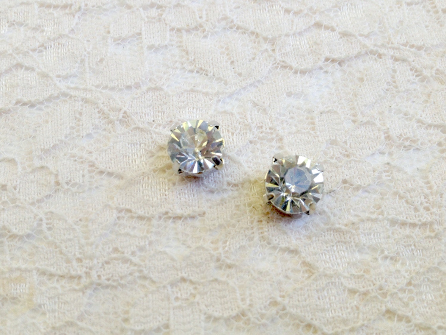 2g 4g 6g Organic Rhinestone Stud Plugs Made to Order