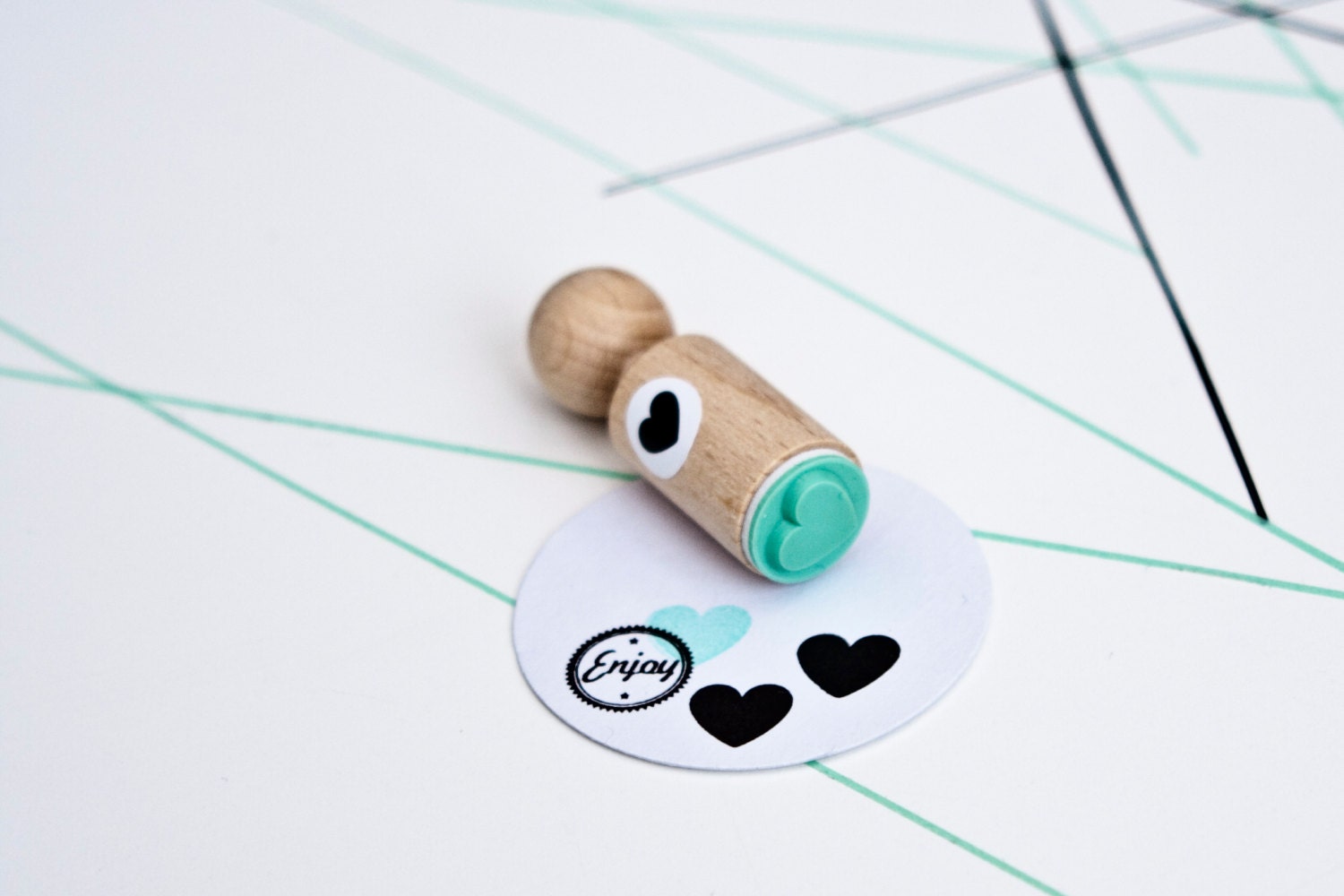 Heart Mini Stamp with mint rubber