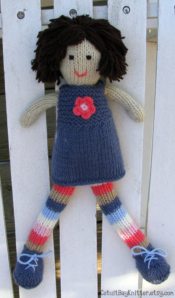 Hand Knit Rag Doll Stuffed Toy Plush Doll Children Toys Knit Toy Kids Toys Keepsake Stuffed Toy Children Doll Ready to Ship Poppy