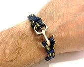Nautical bracelet  Anchor rope bracelet - men's bracelet with a silver anchor charm  - nautical jewelry, bracelet for men, gift for him