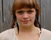 Turquoise Cross & Black Feather Earrings