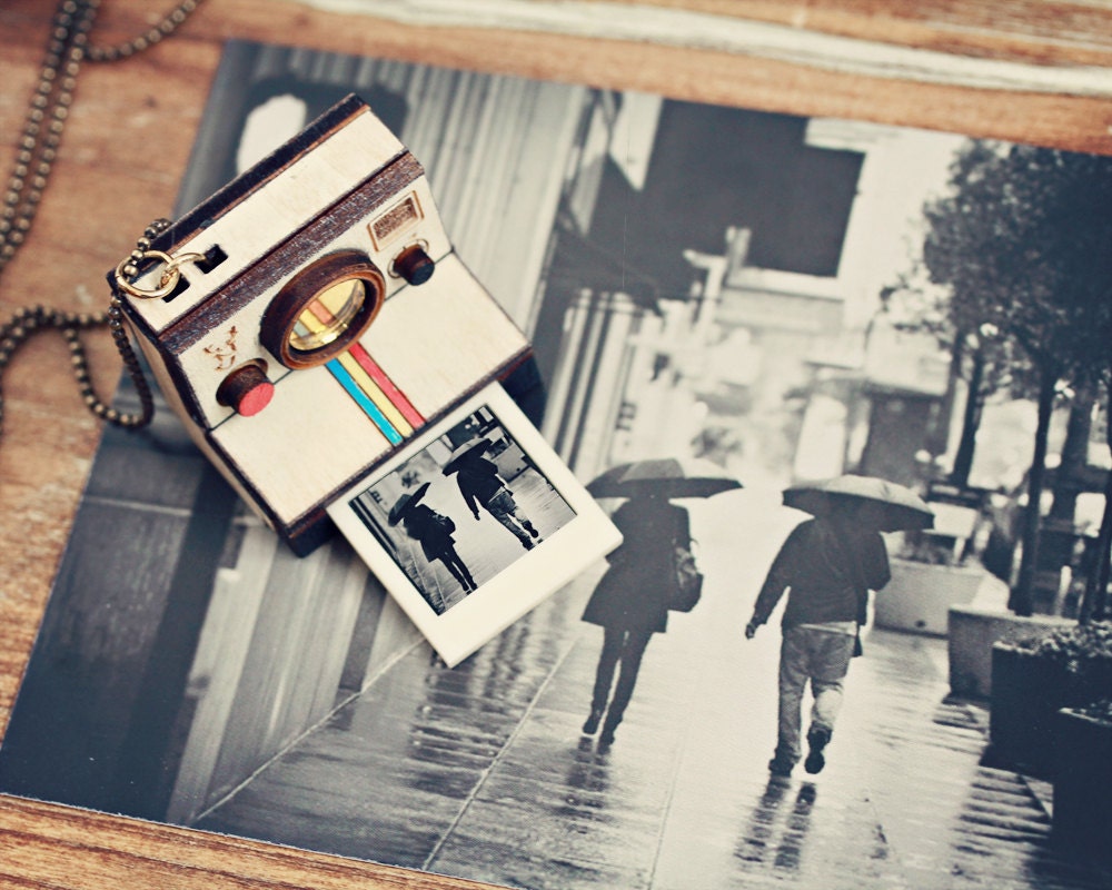 Polaroid Camera Photo Locket - Indie, hipster,lomography necklace
