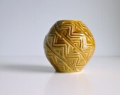 Mid Century Bud Vase - Chevron, Geometric, Honey Yellow - Celtic, Kilrush, Ireland - Mad Men, 1960's / 1970's, Home Decor Mother's Day