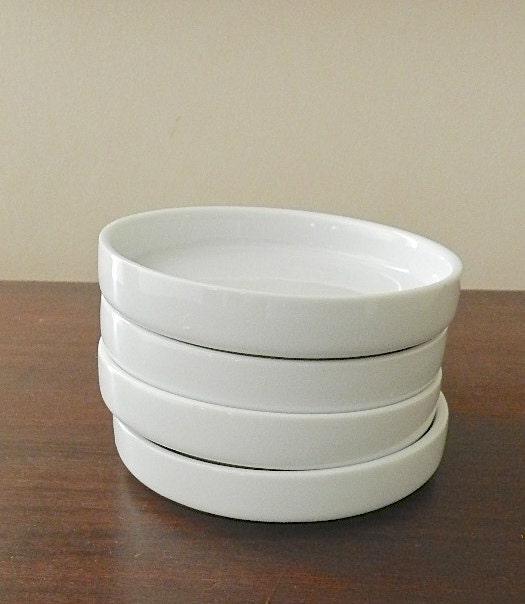 White Ceramic Coaster Set. Natural Home.Simplistic Cottage Decor.