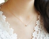 Triple Disco Sterling Silver ball necklace - dainty 14k gold filled chain- mixed metal- modern minimalist jewelry by noa noa