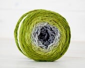 Hand Dyed Gradient Yarn - 100% Wool - Color: Lichen Ombre - 1Ply Sport Yarn - Colorful Soft Yarns by Freia